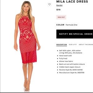 Bardot Red Lace Dress